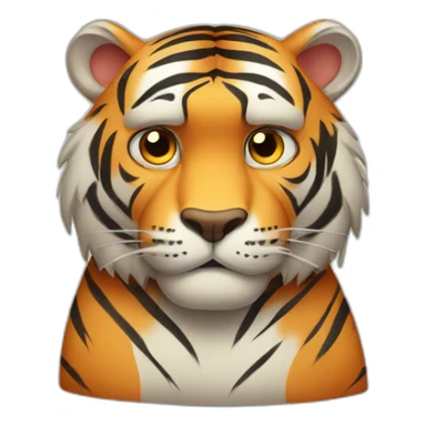 Sad cartoon tiger sticker