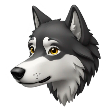 Loup noir et blanc sticker