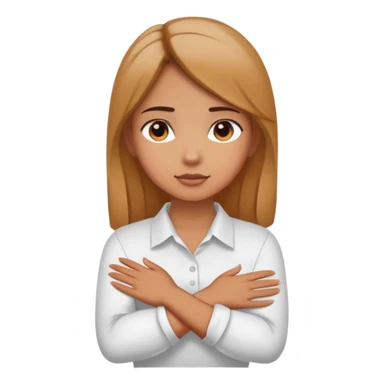 Girl with her hands crossed on her neck sticker