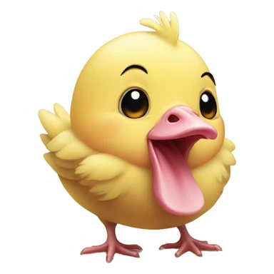 Yellow baby chicken with pink pig nose sticker