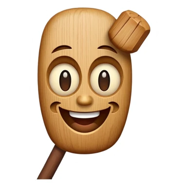 Wooden stick with a face sticker