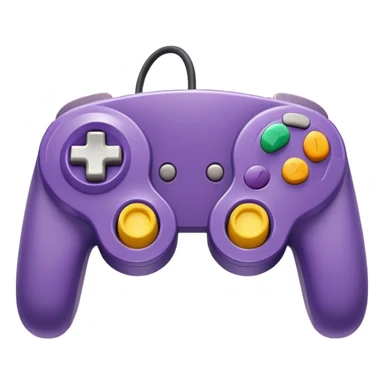 Clash of Clans aesthetic: Cinematic Playful GameCube Controller Portrait Emoji, rendered in a 3D vector-style similar to standard emojis with minimal shading and bold, simplified shapes. A compact, distinct form with signature details, softly glowing with a nostalgic gaming charm. Simplified yet unmistakably iconic, highly detailed and consistent, glowing with a soft radiance and high shine. Stylized with a touch of retro gaming magic and a soft glowing outline, capturing the essence of a beloved gaming relic with a friendly, playful manner! sticker