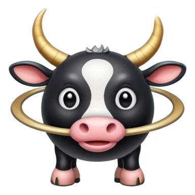 İnek kafalı ayakları olan satürn sticker