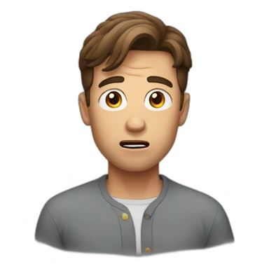 man with brown hair Shocked sticker