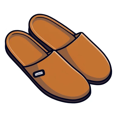 coffee brown house slippers sticker