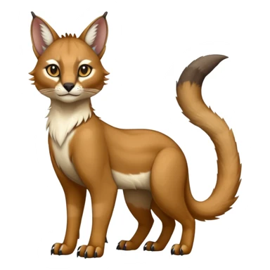 white glorious divine exotic cute cool beautiful shiny beautiful fantasy-caracal-civet-genet-sergal-vernid-Cacomistle-oncilla-animal-Fakémon-hybrid-fursona (full body) sticker