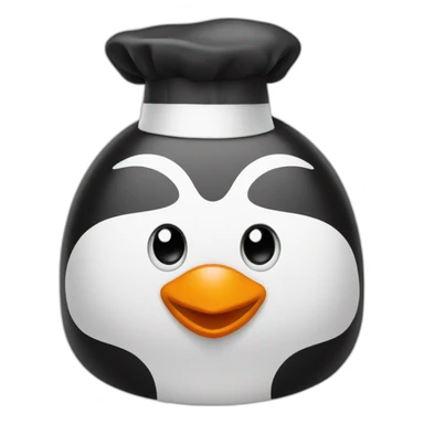 penguin with a chef's hat sticker