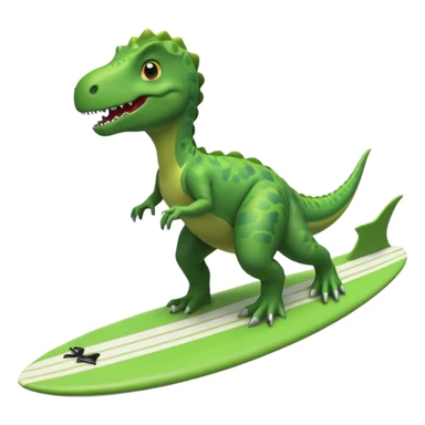 Dinosaur on a surfboard sticker