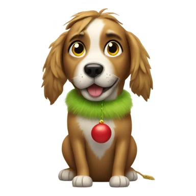 dog with a grinch toy sticker