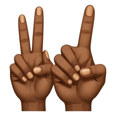 Make the ysl hand sign, but make the hand dark skin, only 5 fingers, with the index and middle finger up and the thumb up, every other finger down. Only 1 hand  sticker