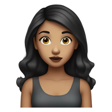 girl with dark hair, full lips and big eyes sticker