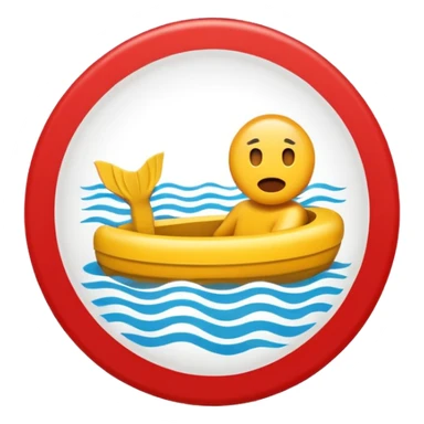 traffic sign style emoji indicating no swimming sticker