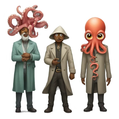 A wizad with an octopus head and a staf sticker