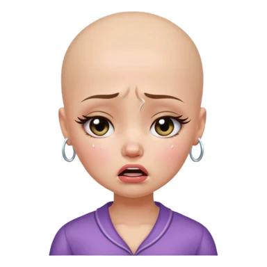 a pretty bratz fair bald girl crying  sticker