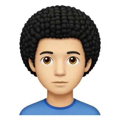 Light skinned young man with short curly black afro sticker