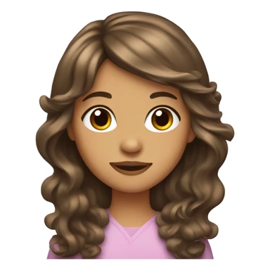 Girl with long brown wave hair and curtain bangs  sticker