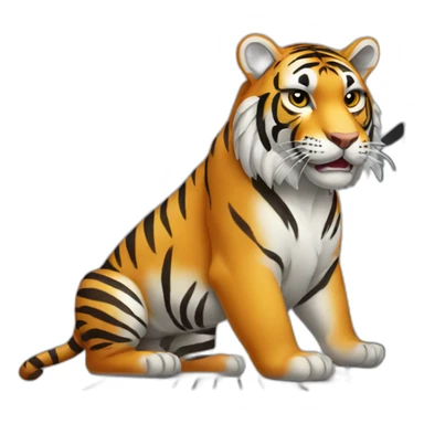 A tiger on a laptop sticker