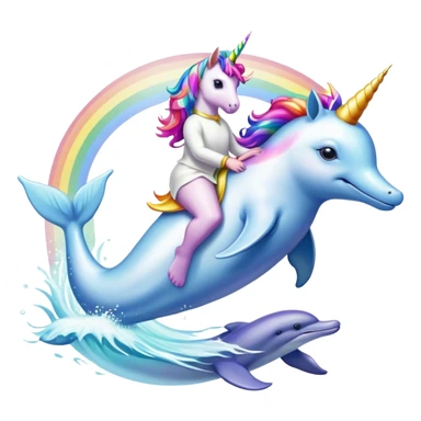Unicorn riding dolphin sticker