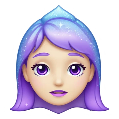 glitter frost cian and purple sticker