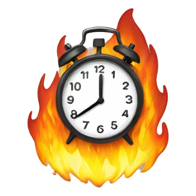 timer clock on fire sticker