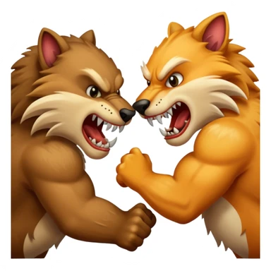 brutal fight between two animal sticker