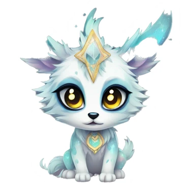 Cool cute Kawaii edgy ethereal futuristic modern fantasy animal sparkle fursona Fionbri creature by griffsnuff & LiLaiRa & Falvie full body sticker