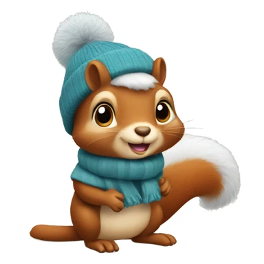 squirrel wearing a toboggan  sticker