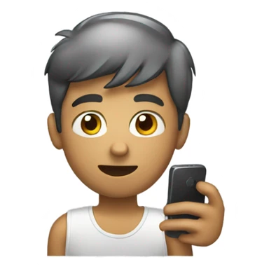 A boy with smartphone sticker