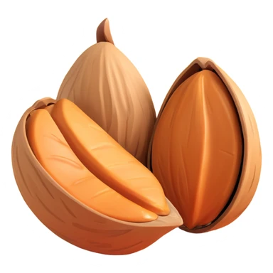 almond with cracked shell, realistic sticker
