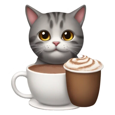 Cat with hot chocolate  sticker