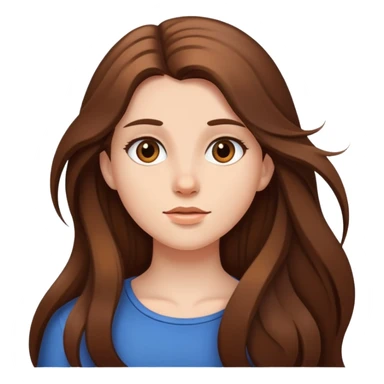 niña pelo largo castaño sticker