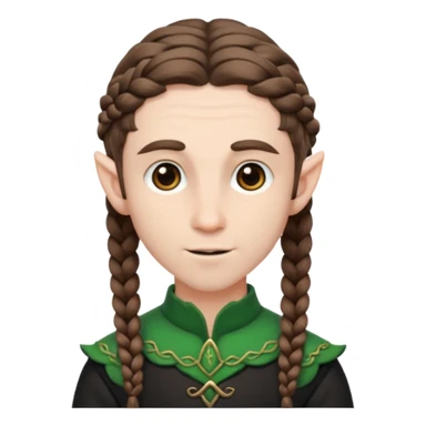 elves with braided brown  hair man black dree sticker