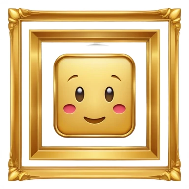 Square gold frame sticker