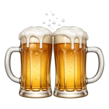 two beer mugs clinking together in a celebratory cheers sticker