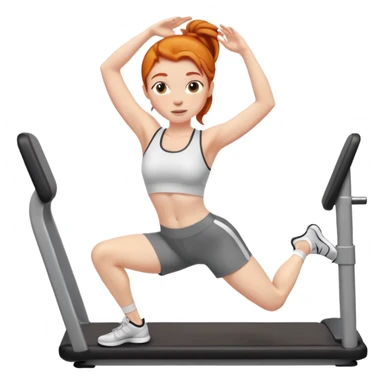 Ginger gym girl stretching sticker