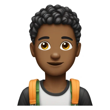 Realistic boys with accessories indoors sticker