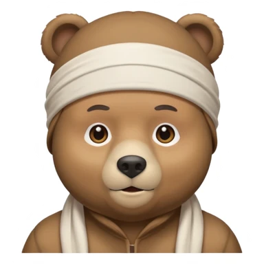 Сделай лицо медведя в белой дюраге sticker