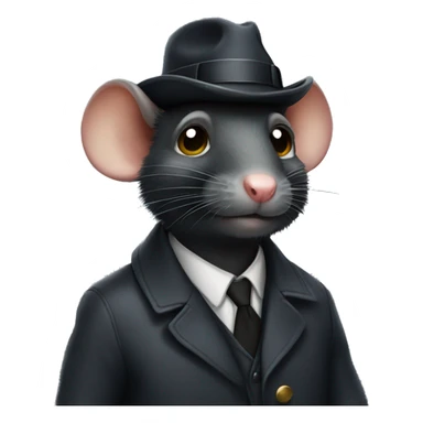 Black rat as detective sticker