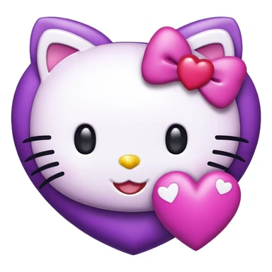 Hello kitty corazón lila  sticker