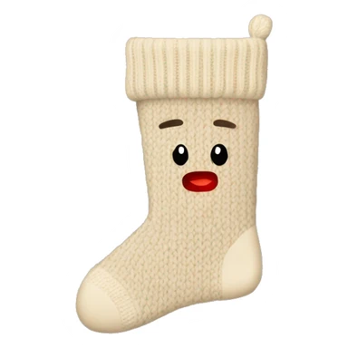 Beige knit Christmas sock sticker