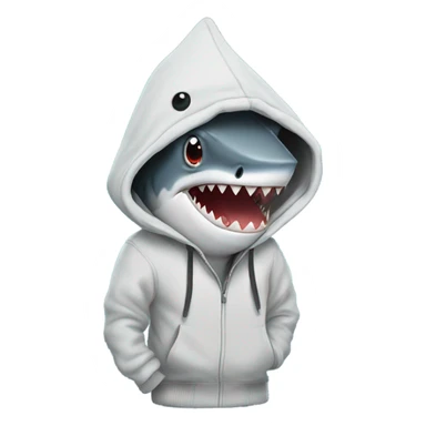 Shark wearing hoodie  sticker