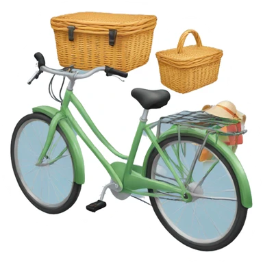 Two bicycles with picnic baskets   sticker