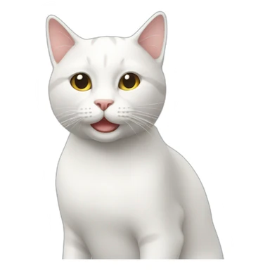 Rower cat white sticker