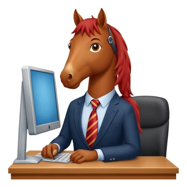 red horse who is a smart bank clerk sticker