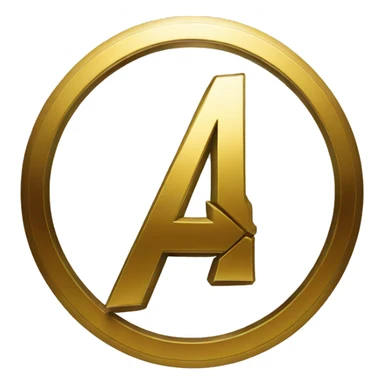 Avengers logo with gold color sticker