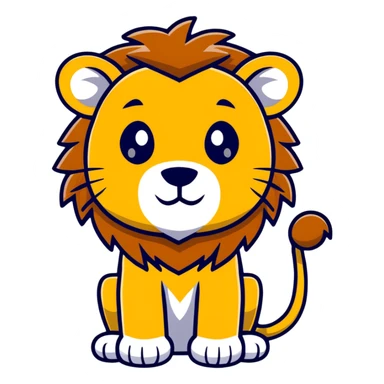 Madagascar lion cartoon character sticker
