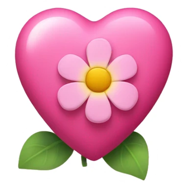 a pink heart with a flower inside sticker