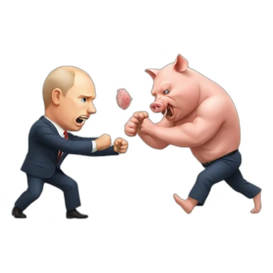 Pig fight putin sticker