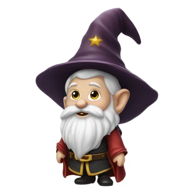 gnome that is dressed up like a wizard but also looks like a bean sticker