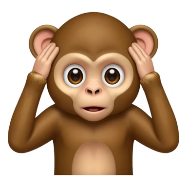 Scared monkey with hands on head  sticker